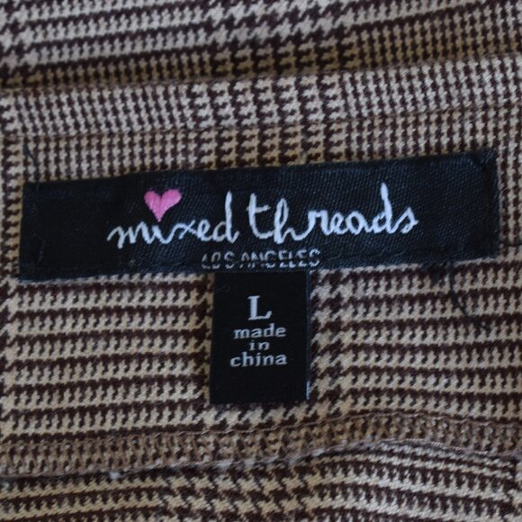 Mixed Threads Brown Plaid Romper Dress Size L - Picture 12 of 12